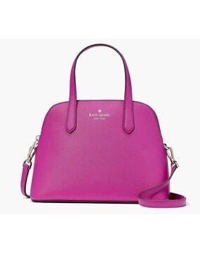 KATE SPADE Fuchsia Pink Schuyler Leather Medium Dome Satchel Crossbody Bag